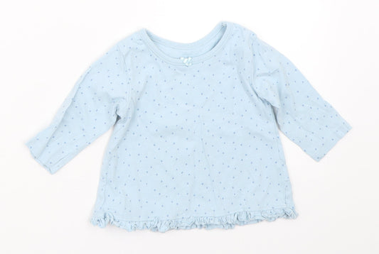 George Girls Blue   Basic T-Shirt Size 0-3 Months