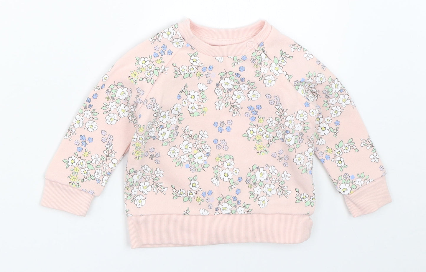 Primark Girls Pink Floral  Pullover Jumper Size 3-6 Months