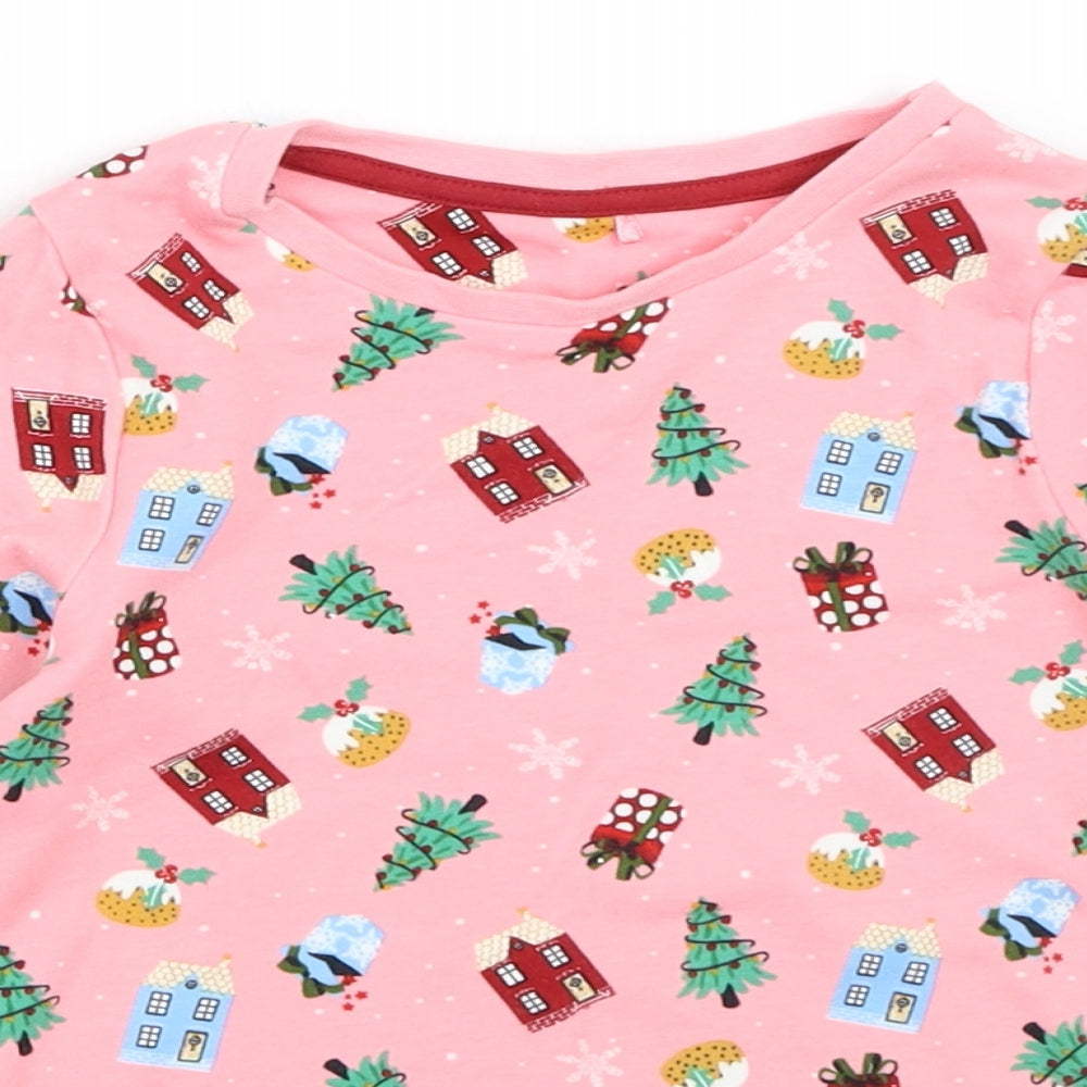 George Girls Pink Solid  Top Pyjama Top Size 3-4 Years  - christmas