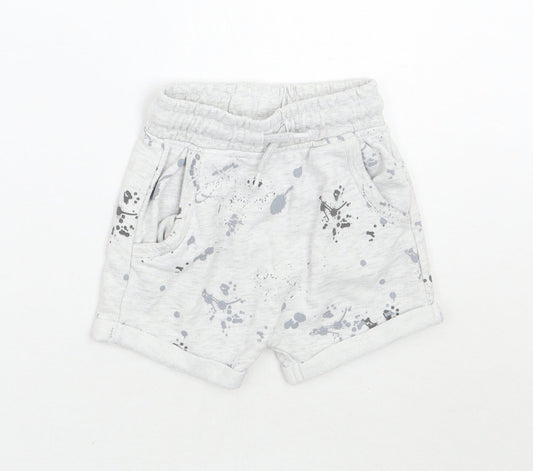 George Boys Grey Geometric  Cropped Trousers Size 12-18 Months