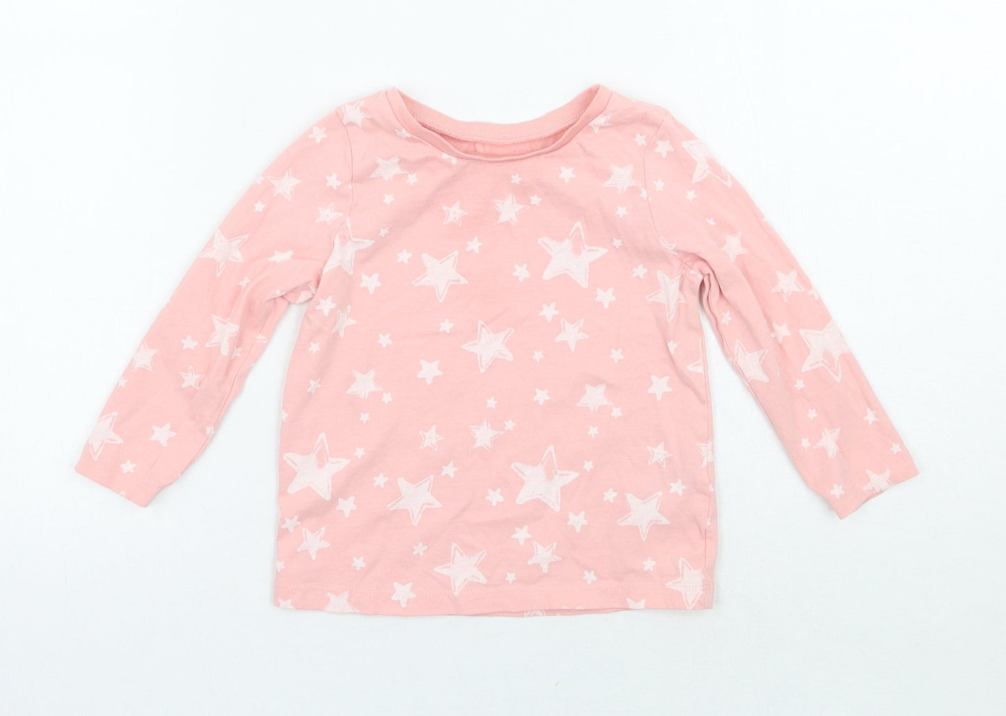 George Girls Pink Geometric  Basic T-Shirt Size 12-18 Months
