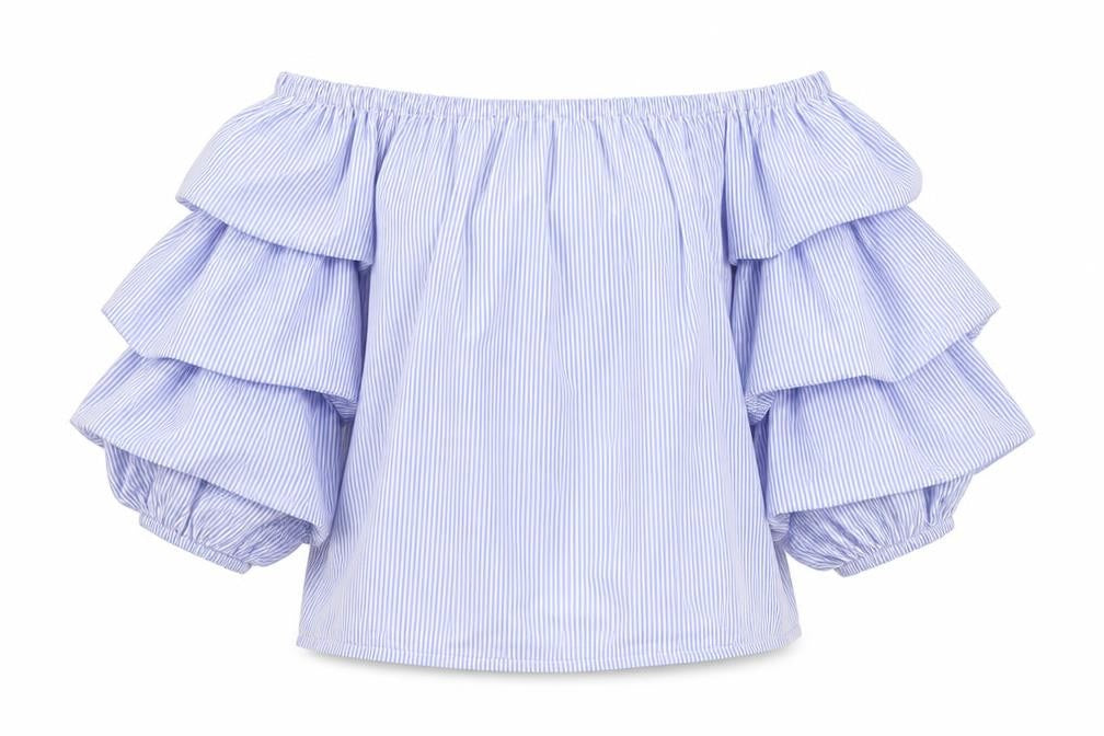 Newlook Womens Blue Striped  Basic Blouse Size 8