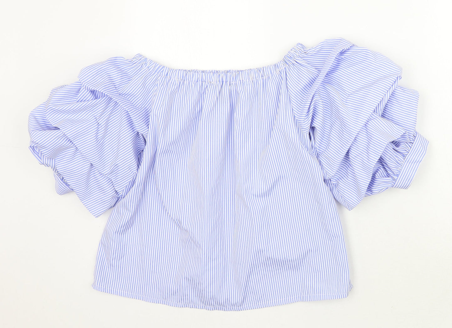 Newlook Womens Blue Striped  Basic Blouse Size 8
