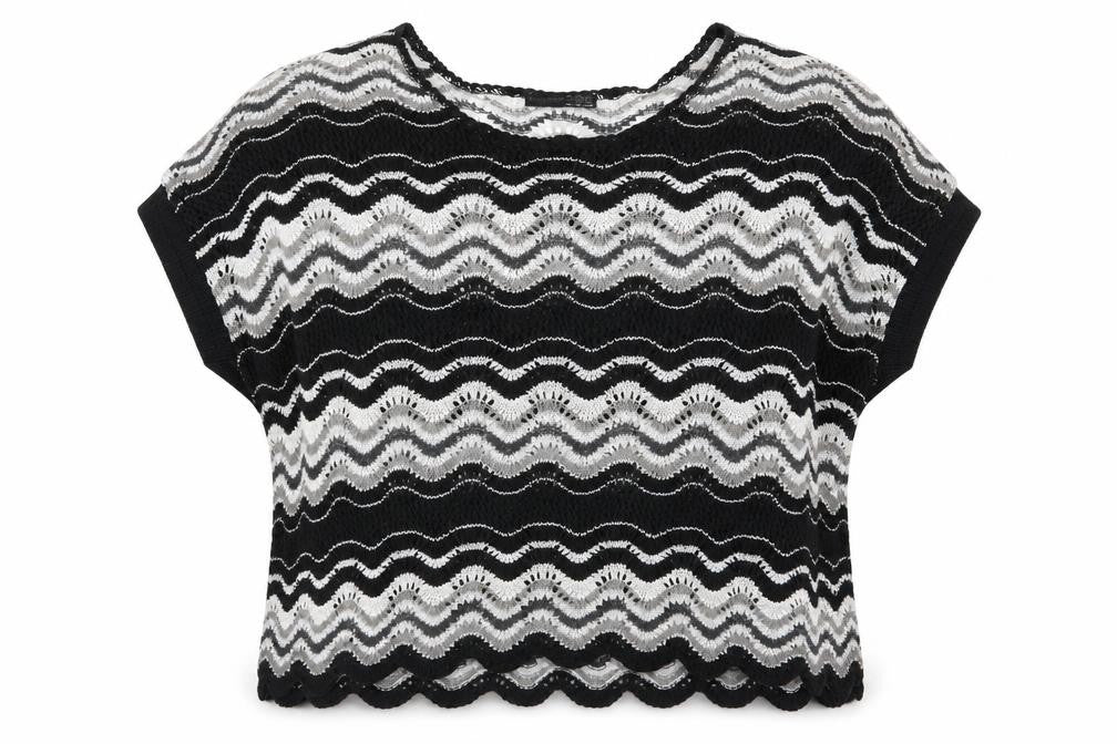 Atmosphere  Womens Black Striped  Pullover Jumper Size 18  - Subtle shimmer effect Open Knit