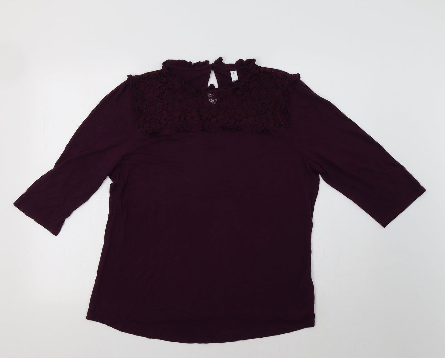 Henry Holland Womens Purple   Basic Blouse Size 16  - Lace Detail