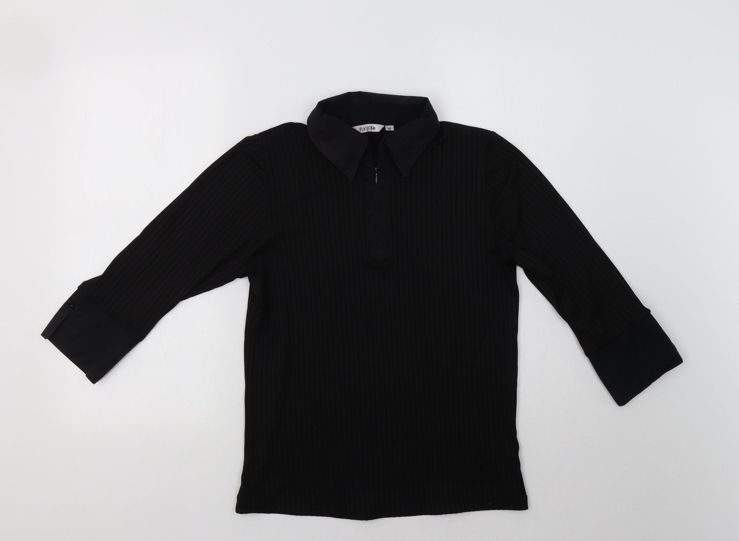 Platform Womens Black   Basic Blouse Size 12