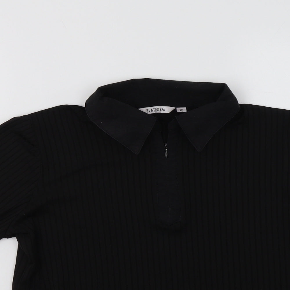 Platform Womens Black   Basic Blouse Size 12