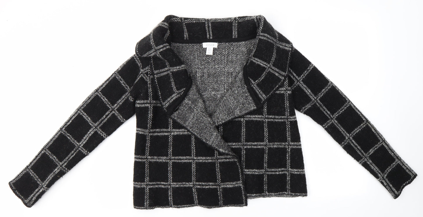 Kenar Womens Black Check  Cardigan Jumper Size S