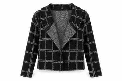 Kenar Womens Black Check  Cardigan Jumper Size S