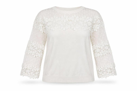 Per Una Womens White Floral  Pullover Jumper Size 16