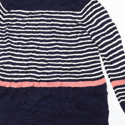 Preloved F&F Womens Blue Striped  Pullover Jumper Size 10 - Label