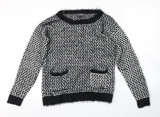 CASAMA Womens Multicoloured Check  Pullover Jumper Size M