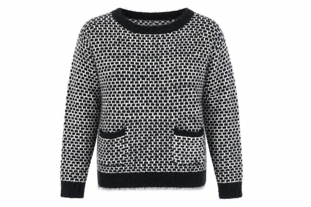 CASAMA Womens Multicoloured Check  Pullover Jumper Size M