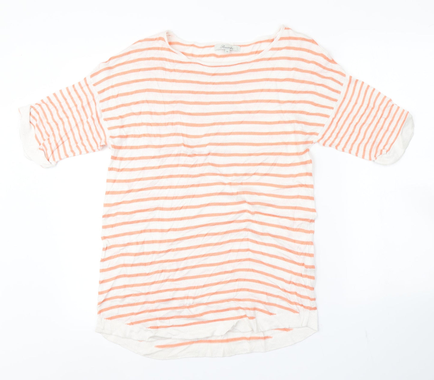 Peacocks Womens Multicoloured Striped  Basic T-Shirt Size 10