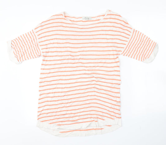 Peacocks Womens Multicoloured Striped  Basic T-Shirt Size 10