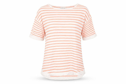 Peacocks Womens Multicoloured Striped  Basic T-Shirt Size 10