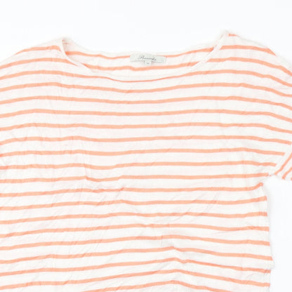 Peacocks Womens Multicoloured Striped  Basic T-Shirt Size 10
