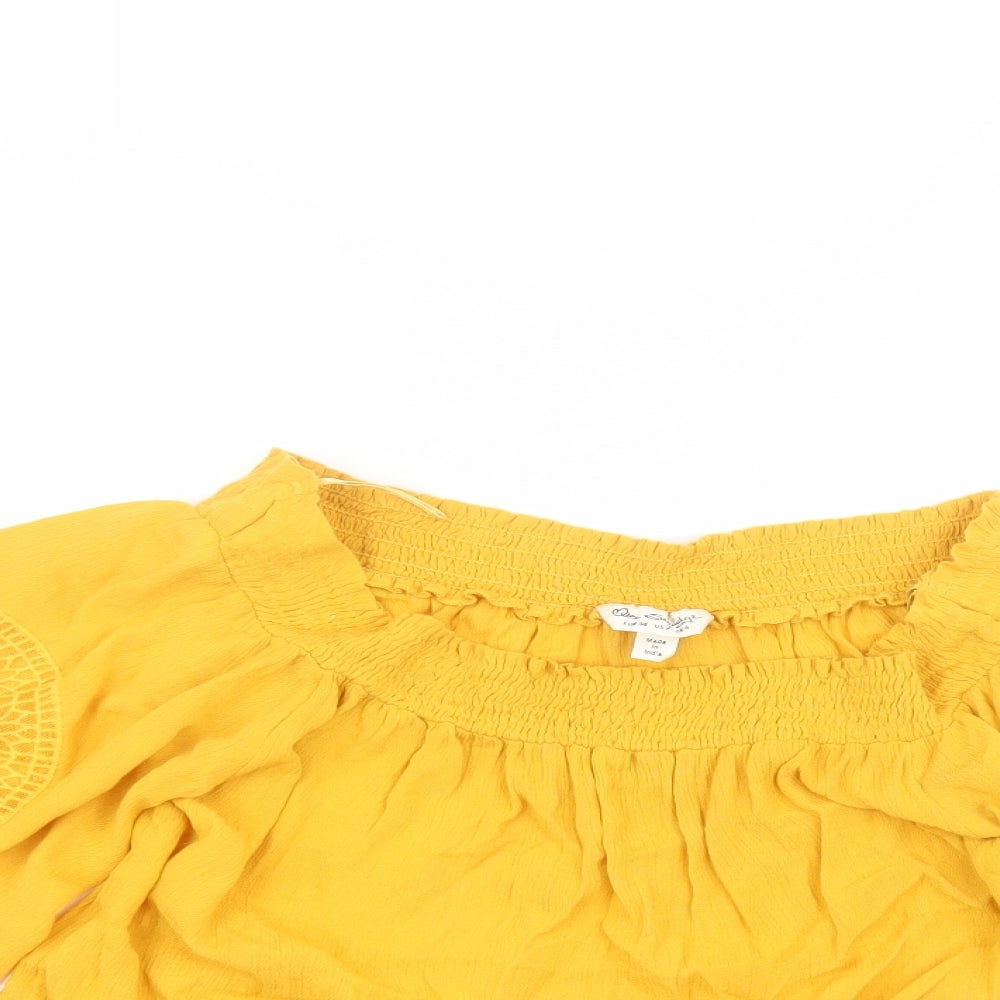 Miss Selfridge Womens Yellow   Basic T-Shirt Size 6