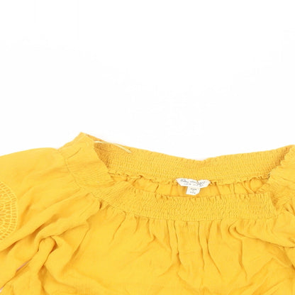 Miss Selfridge Womens Yellow   Basic T-Shirt Size 6
