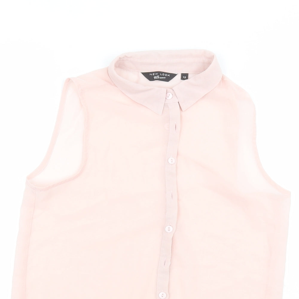 New Look Womens Pink   Basic Button-Up Size 12