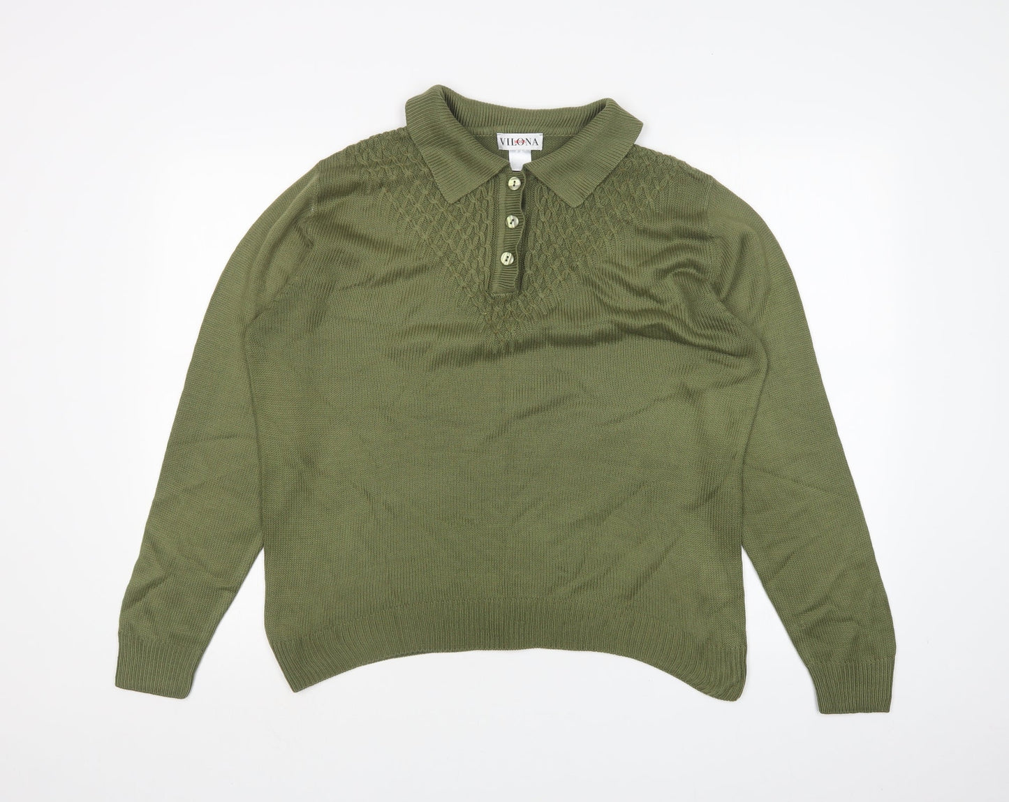 Vilona Womens Green   Basic Polo Size 14