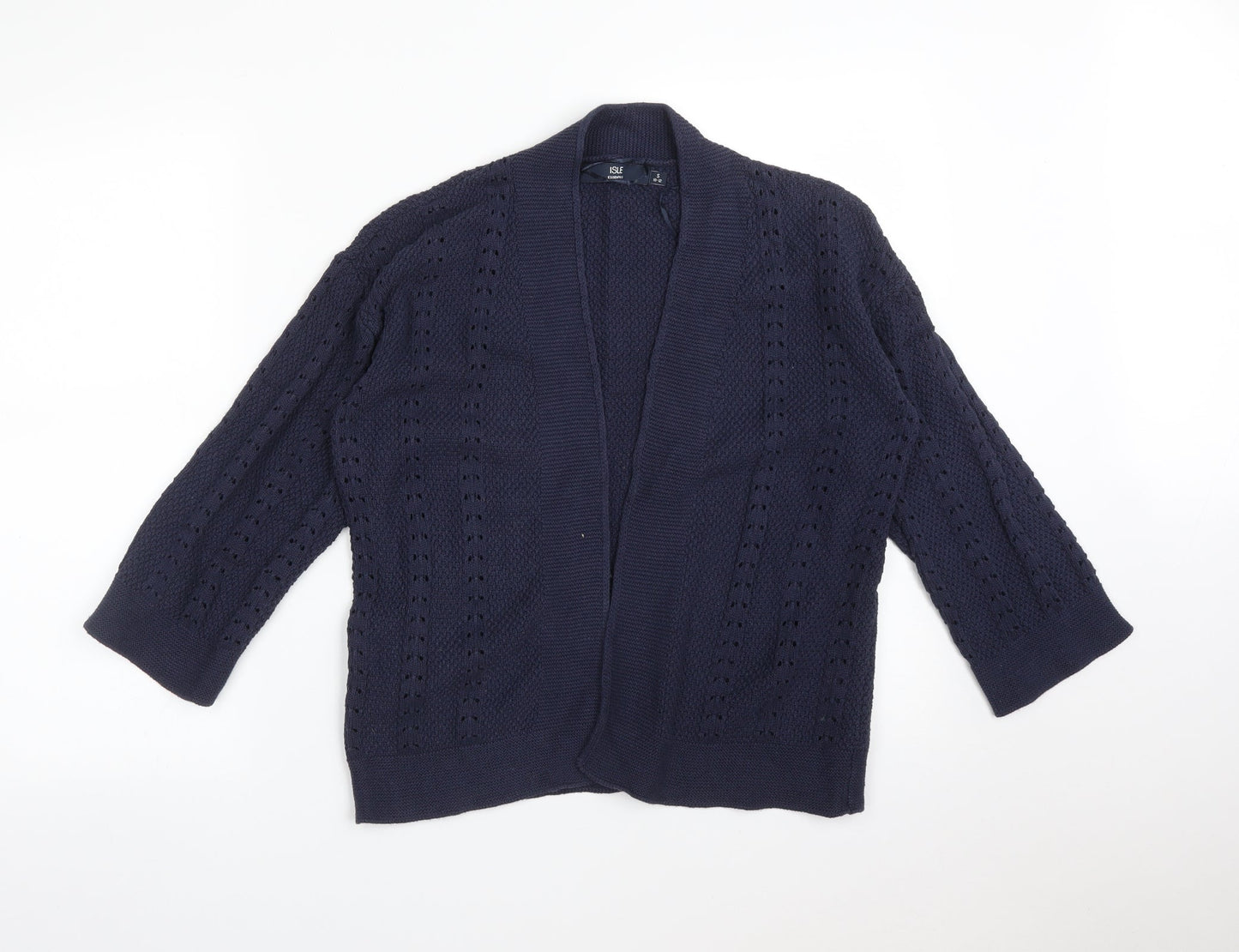 ISLE Womens Blue Striped  Cardigan Jumper Size S