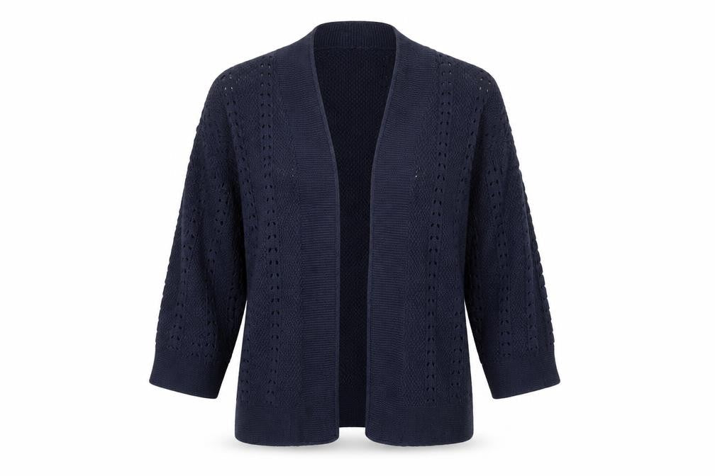 ISLE Womens Blue Striped  Cardigan Jumper Size S