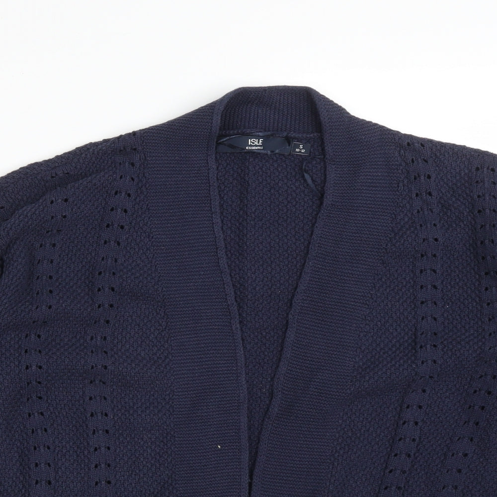 ISLE Womens Blue Striped  Cardigan Jumper Size S