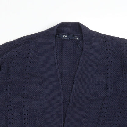 ISLE Womens Blue Striped  Cardigan Jumper Size S