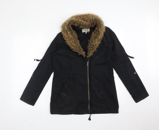 Ecote Womens Black   Parka Coat Size S