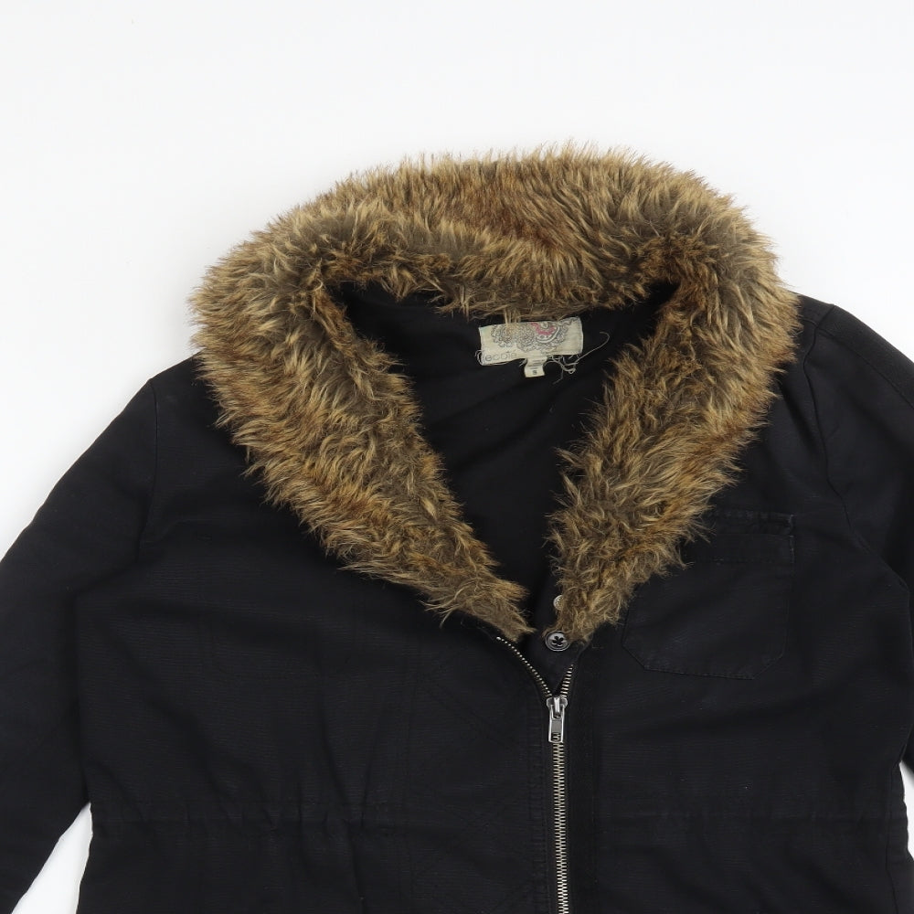 Ecote Womens Black   Parka Coat Size S