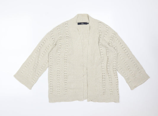 ISLE Womens Beige Striped  Cardigan Jumper Size S