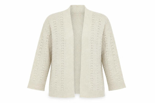 ISLE Womens Beige Striped  Cardigan Jumper Size S