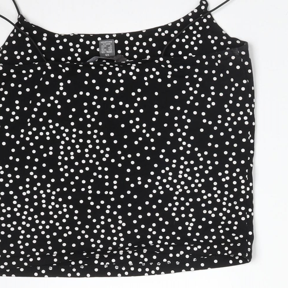 Primark Womens Black Polka Dot  Camisole T-Shirt Size XS