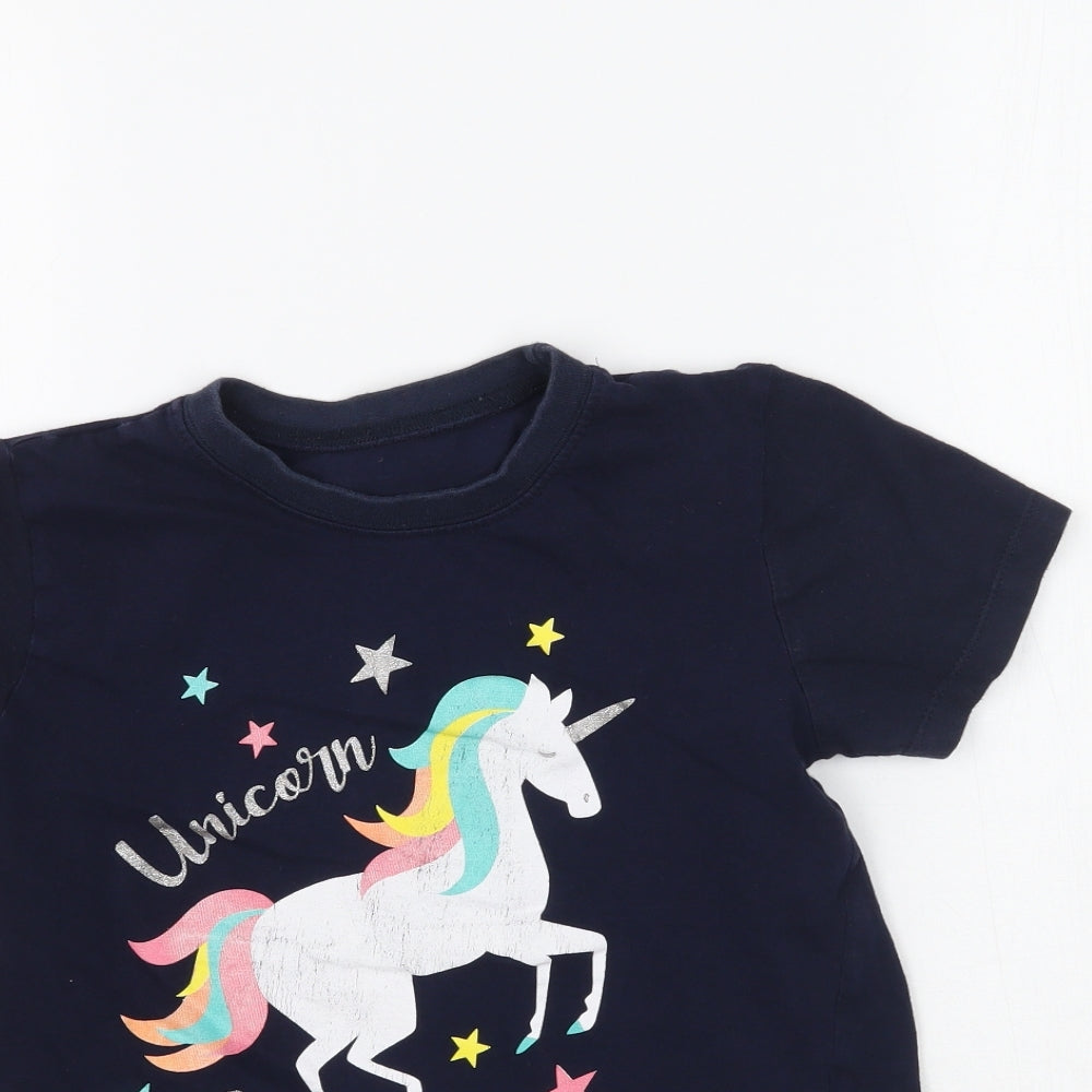 Kids Girls Blue   Top Pyjama Top Size 11-12 Years  - Unicorn Dreams