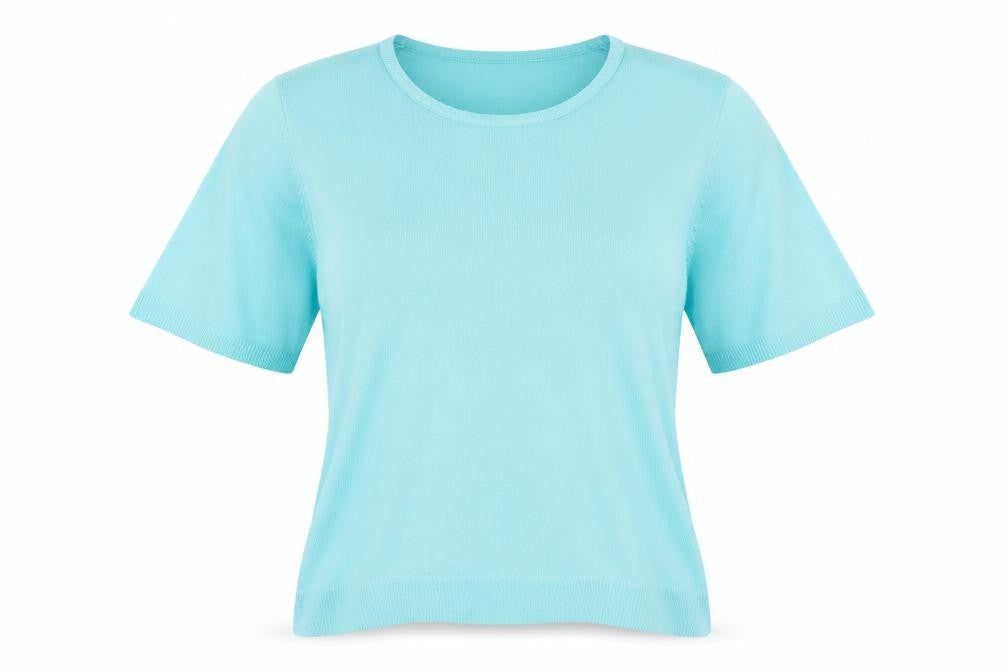 Marks & Spencer Womens Blue  Knit Basic T-Shirt Size 14