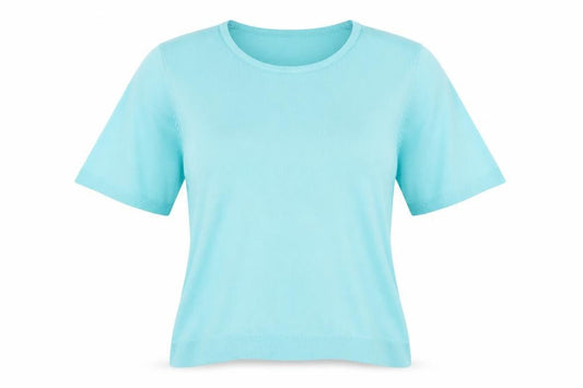 Marks and Spencer Womens Blue  Knit Basic T-Shirt Size 14