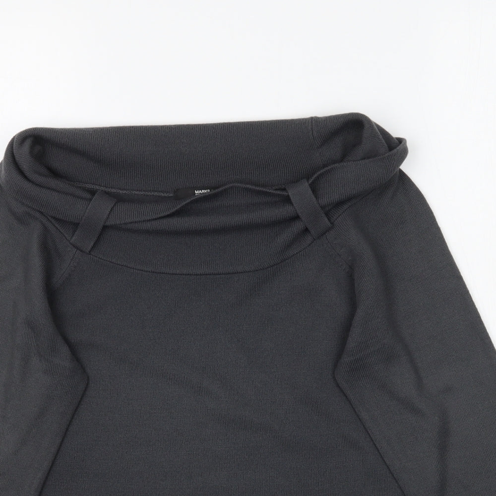 Marks and Spencer Womens Grey  Knit Pullover Jumper Size 10