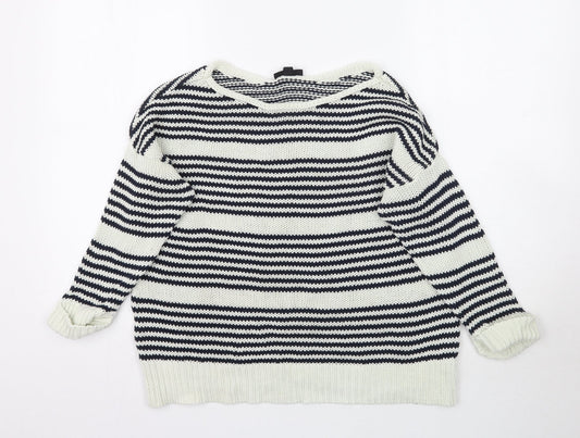 Topshop Womens Multicoloured Striped Knit Pullover Jumper Size 8