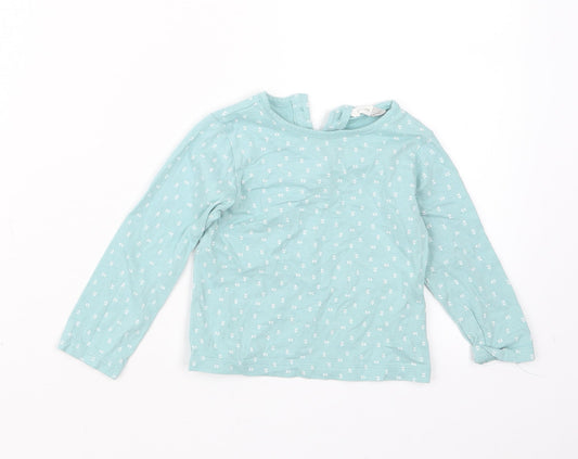 John Lewis Girls Blue Geometric  Basic T-Shirt Size 9-12 Months