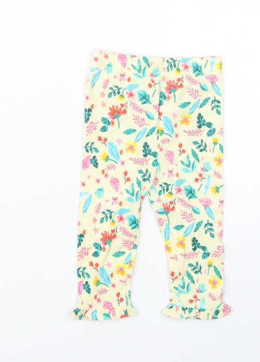 George Girls Ivory Geometric  Cargo Trousers Size 6-9 Months