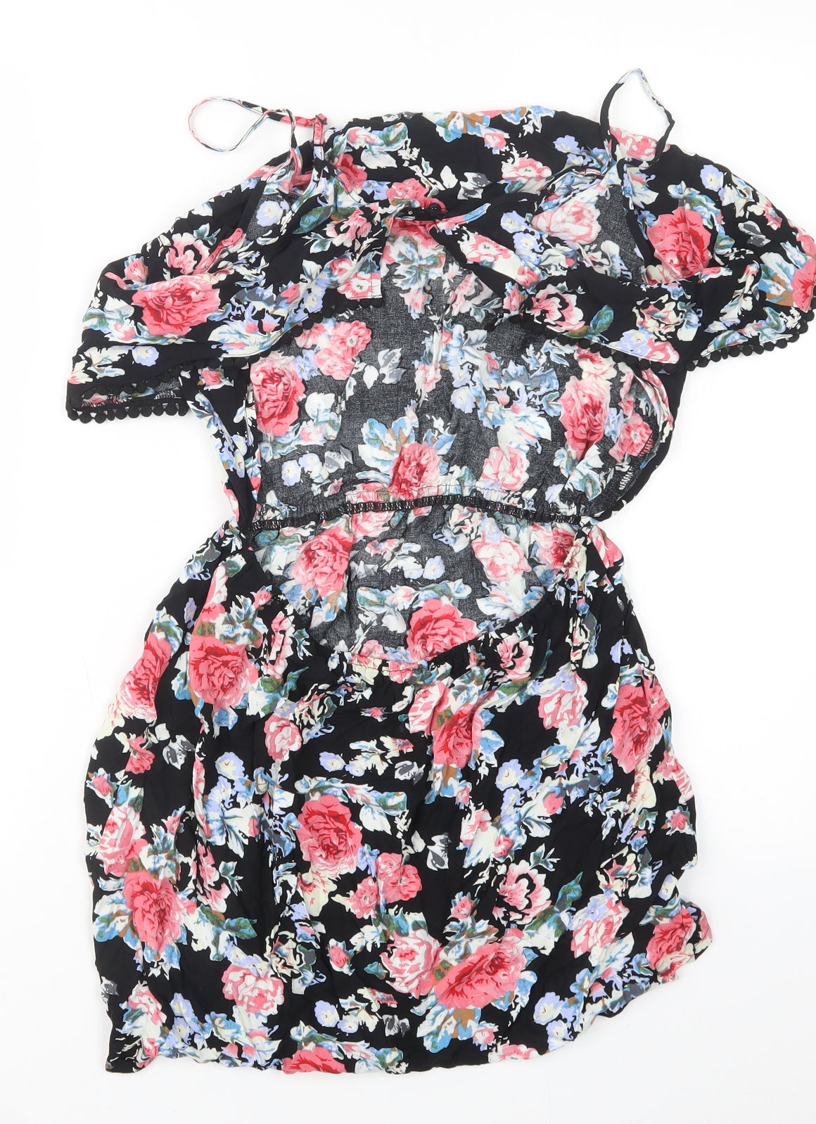 Select Womens Black Floral  Mini  Size 10