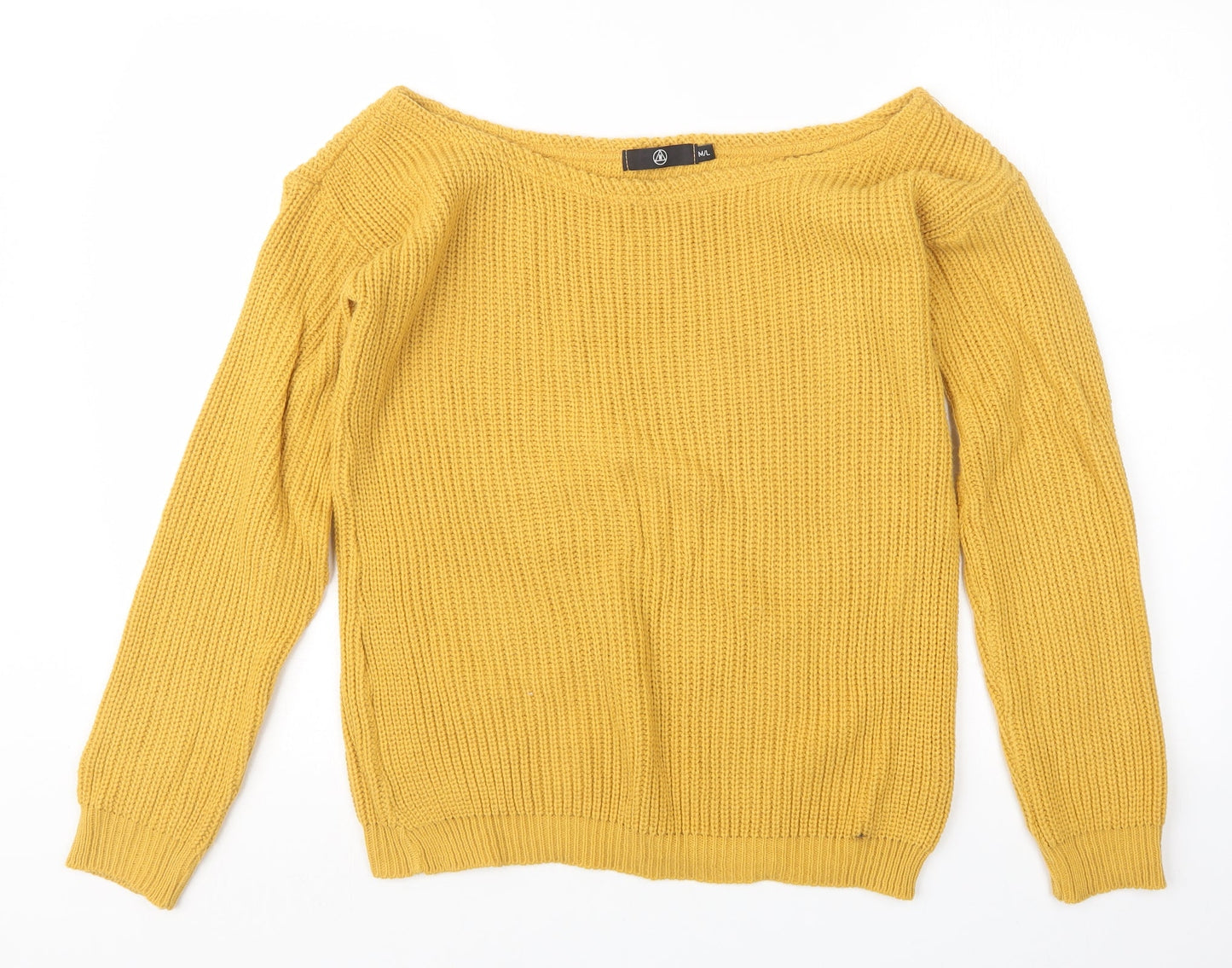 Missguided Womens Yellow  Knit Pullover Jumper Size M