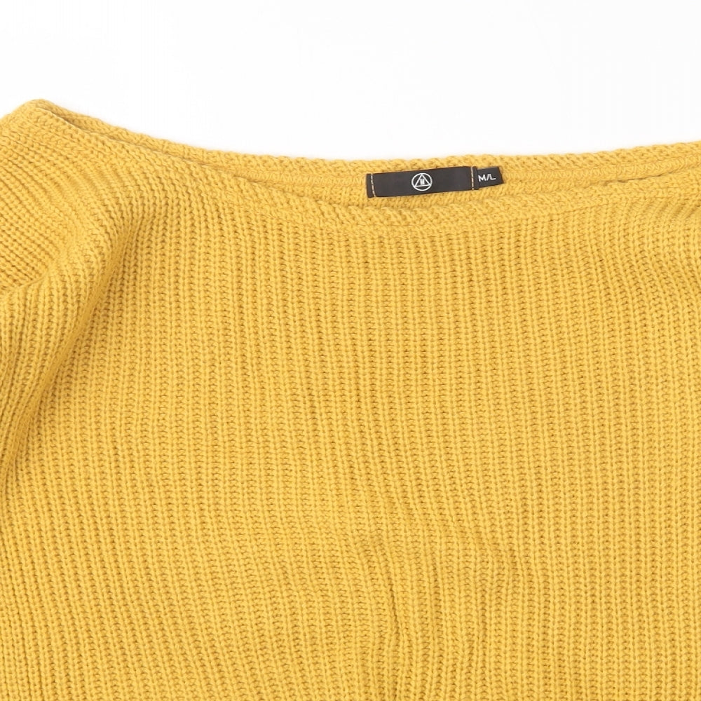 Missguided Womens Yellow  Knit Pullover Jumper Size M