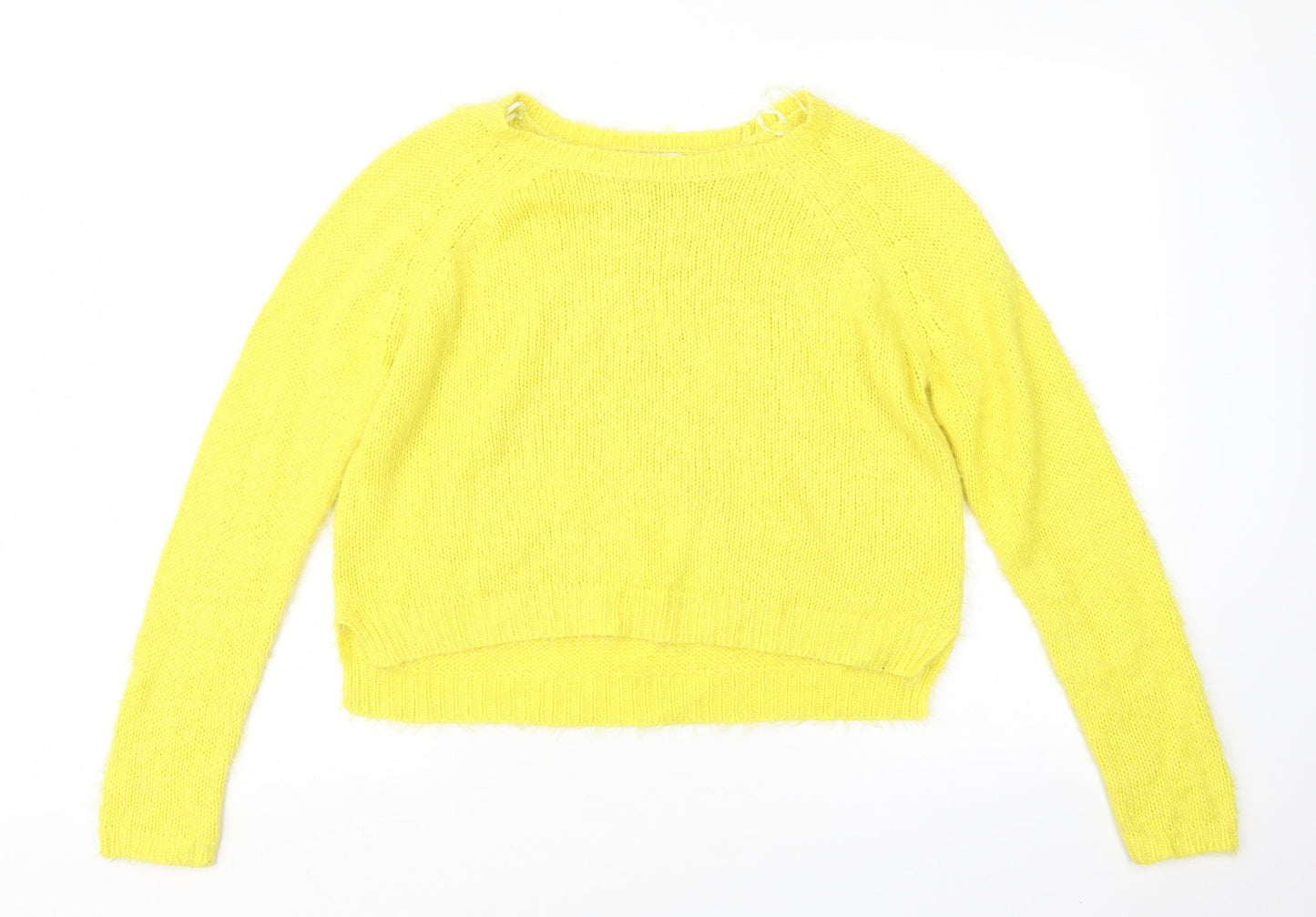 Papaya Womens Yellow  Knit Pullover Jumper Size M