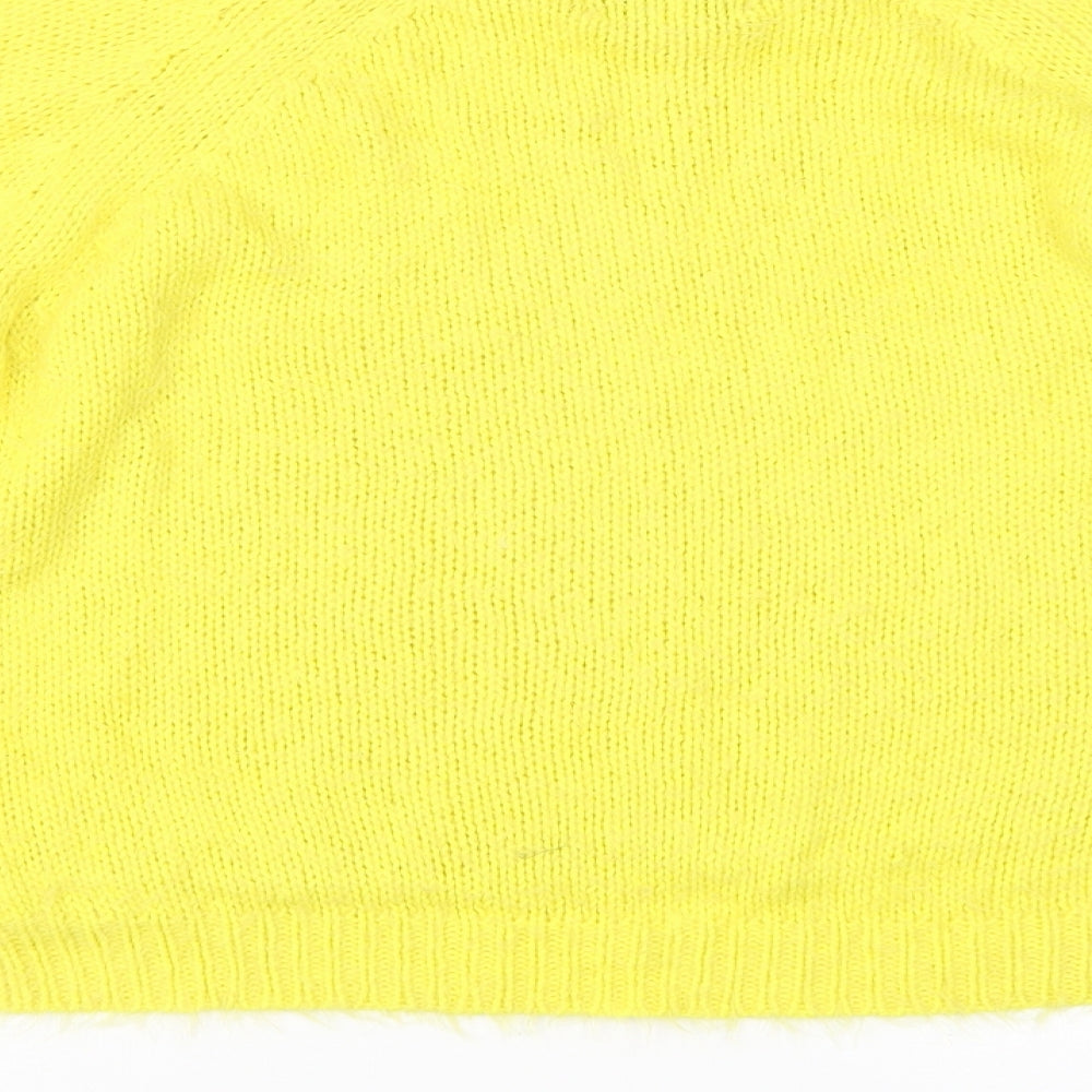 Papaya Womens Yellow  Knit Pullover Jumper Size M