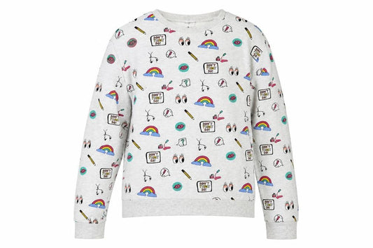 Divided by H&M Womens Grey Geometric  Pullover Jumper Size M