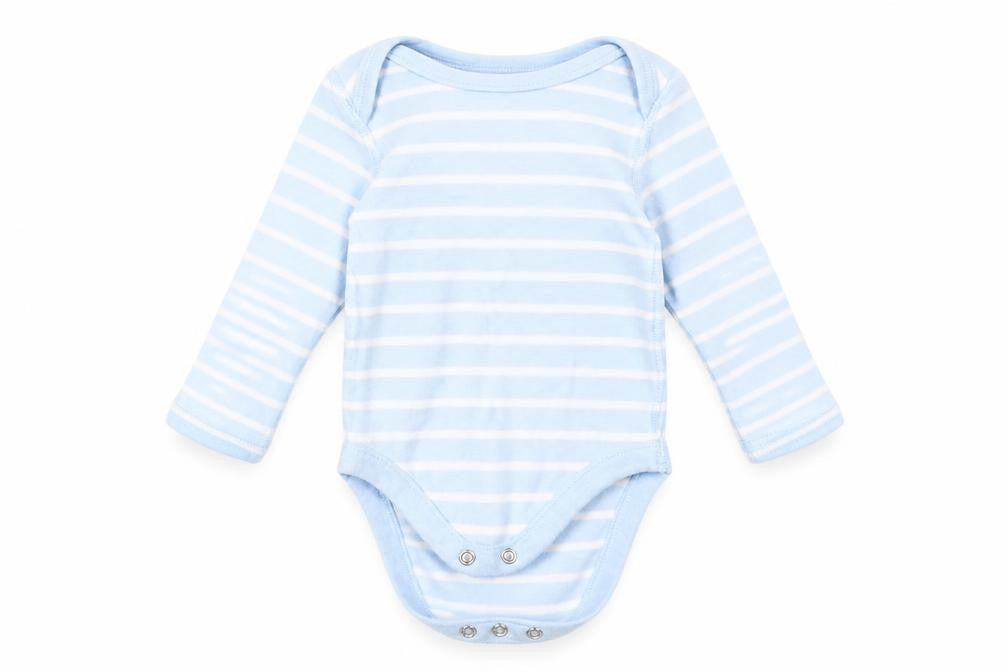 Marks & Spencer Boys Blue Striped  Babygrow One-Piece Size 3-6 Months