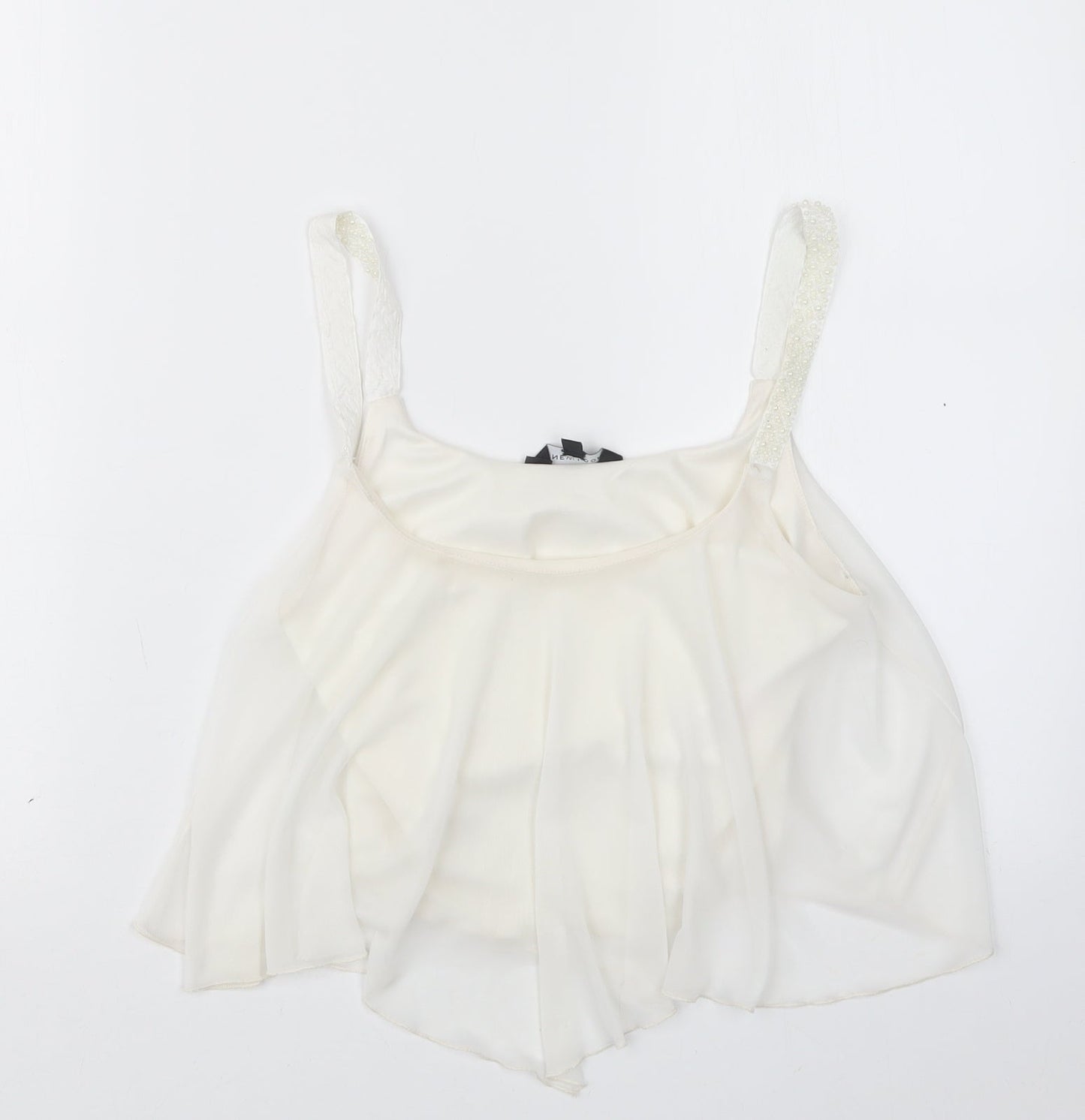 New Look Womens White   Cropped T-Shirt Size 10