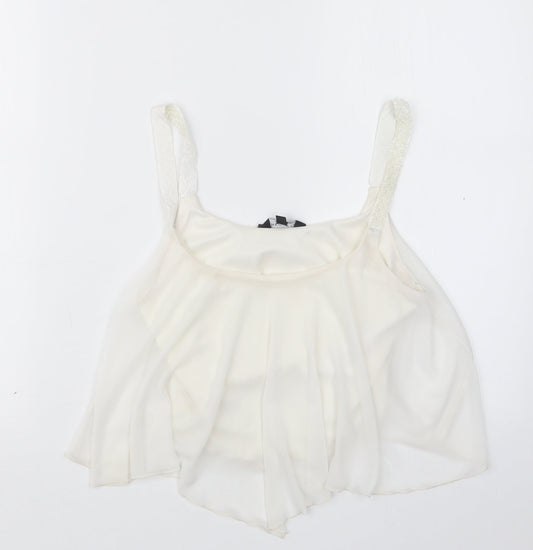 New Look Womens White   Cropped T-Shirt Size 10